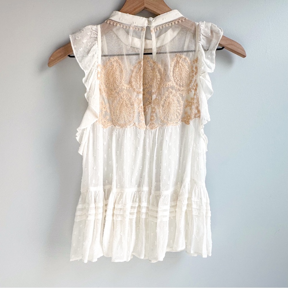 Free People Party's Not Over Swiss Dot Blouse - Picture 3 of 4